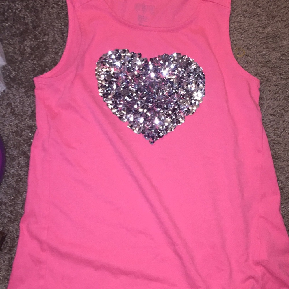 Size 10 girls sparkling heart tank top
